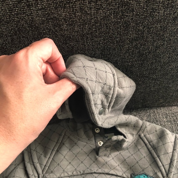 Toddler Boys gray & teal hoodie by Oshkosh - Picture 2 of 6